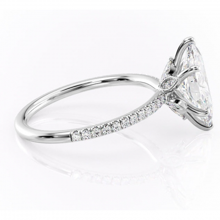 Inel de logodnă Onyxia din aur Alb 14kt cu moissanite tăietură marquise – Montură pavé rafinată pentru profil înalt | Personalizează și configurează gratuit online [1]