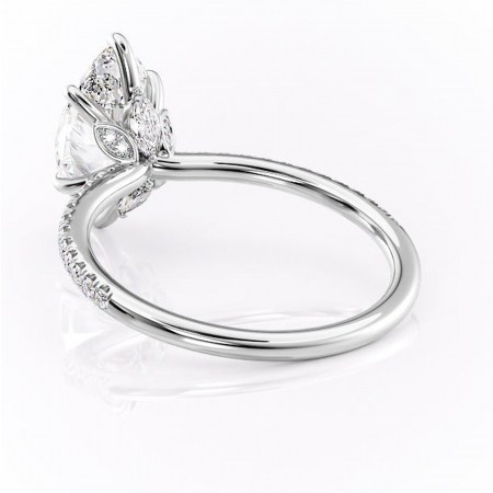 Inel de logodnă Onyxia din aur Alb 14kt cu moissanite tăietură marquise – Montură pavé rafinată pentru profil înalt | Personalizează și configurează gratuit online [3]