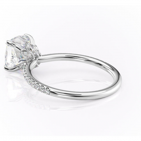 Inel de logodnă Onyxia din aur Alb 14kt cu moissanite tăietură pernă – Montură pavé rafinată pentru profil înalt | Personalizează și configurează gratuit online [4]