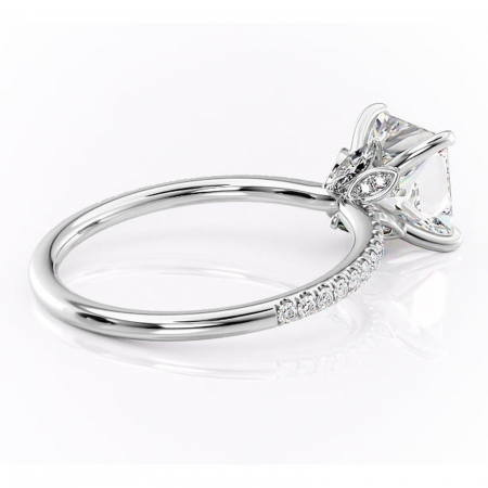 Inel de logodnă Onyxia din aur Alb 14kt cu moissanite tăietură princess – Montură pavé rafinată pentru profil înalt | Personalizează și configurează gratuit online [2]