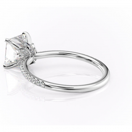 Inel de logodnă Onyxia din aur Alb 14kt cu moissanite tăietură princess – Montură pavé rafinată pentru profil înalt | Personalizează și configurează gratuit online [4]