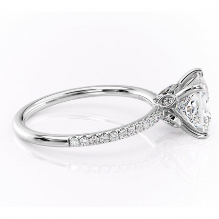 Inel de logodnă Onyxia din aur Alb 14kt cu moissanite tăietură princess – Montură pavé rafinată pentru profil înalt | Personalizează și configurează gratuit online [1]