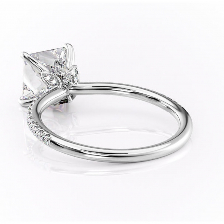 Inel de logodnă Onyxia din aur Alb 14kt cu moissanite tăietură princess – Montură pavé rafinată pentru profil înalt | Personalizează și configurează gratuit online [3]