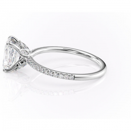 Inel de logodnă Onyxia din aur Alb 14kt cu moissanite tăietură radiantă – Montură pavé rafinată pentru profil înalt | Personalizează și configurează gratuit online [5]