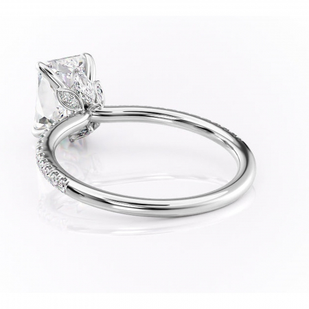 Inel de logodnă Onyxia din aur Alb 14kt cu moissanite tăietură radiantă – Montură pavé rafinată pentru profil înalt | Personalizează și configurează gratuit online [3]