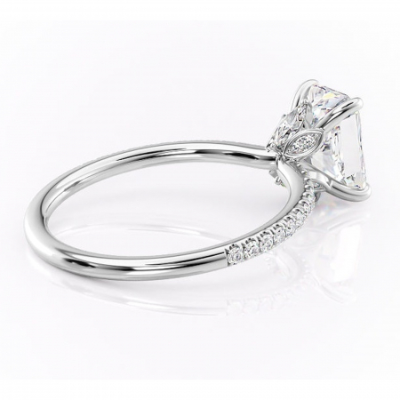 Inel de logodnă Onyxia din aur Alb 14kt cu moissanite tăietură radiantă – Montură pavé rafinată pentru profil înalt | Personalizează și configurează gratuit online [2]