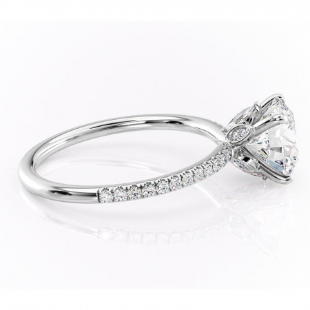 Inel de logodnă Onyxia din aur Alb 14kt cu moissanite tăietură rotundă – Montură pavé rafinată pentru profil înalt | Personalizează și configurează gratuit online [1]