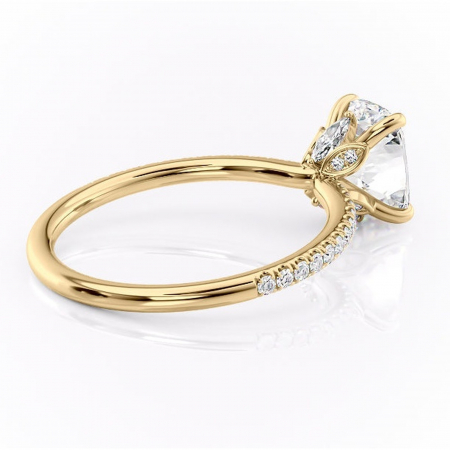 Inel de logodnă Onyxia din aur Galben 14kt cu moissanite tăietură asscher – Montură pavé rafinată pentru profil înalt | Personalizează și configurează gratuit online [2]