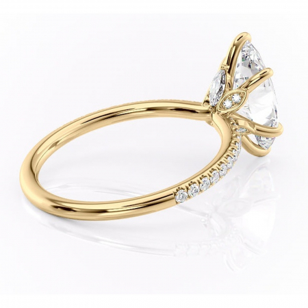 Inel de logodnă Onyxia din aur Galben 14kt cu moissanite tăietură marquise – Montură pavé rafinată pentru profil înalt | Personalizează și configurează gratuit online [2]