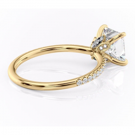 Inel de logodnă Onyxia din aur Galben 14kt cu moissanite tăietură princess – Montură pavé rafinată pentru profil înalt | Personalizează și configurează gratuit online [2]