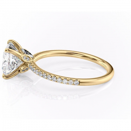 Inel de logodnă Onyxia din aur Galben 14kt cu moissanite tăietură princess – Montură pavé rafinată pentru profil înalt | Personalizează și configurează gratuit online [5]