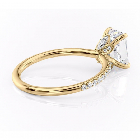 Inel de logodnă Onyxia din aur Galben 14kt cu moissanite tăietură radiantă – Montură pavé rafinată pentru profil înalt | Personalizează și configurează gratuit online [2]