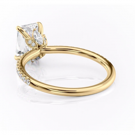 Inel de logodnă Onyxia din aur Galben 14kt cu moissanite tăietură radiantă – Montură pavé rafinată pentru profil înalt | Personalizează și configurează gratuit online [3]