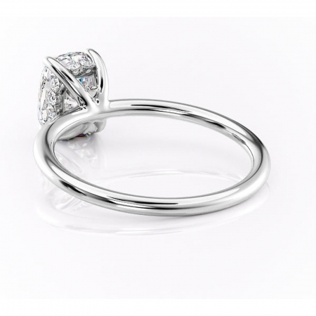 Inel de logodnă Opal din aur Alb 14kt cu moissanite tăietură asscher – Solitar rafinată pentru profil jos | Personalizează și configurează gratuit online [3]
