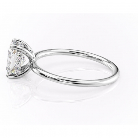 Inel de logodnă Opal din aur Alb 14kt cu moissanite tăietură asscher – Solitar rafinată pentru profil jos | Personalizează și configurează gratuit online [5]