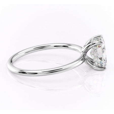 Inel de logodnă Opal din aur Alb 14kt cu moissanite tăietură asscher – Solitar rafinată pentru profil jos | Personalizează și configurează gratuit online [1]