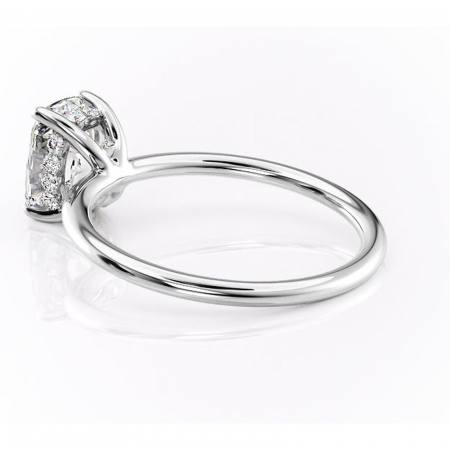 Inel de logodnă Opal din aur Alb 14kt cu moissanite tăietură asscher – Solitar rafinată pentru profil jos | Personalizează și configurează gratuit online [4]