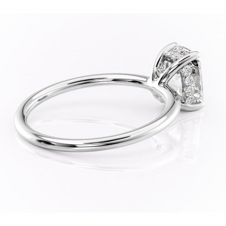 Inel de logodnă Opal din aur Alb 14kt cu moissanite tăietură asscher – Solitar rafinată pentru profil jos | Personalizează și configurează gratuit online [2]