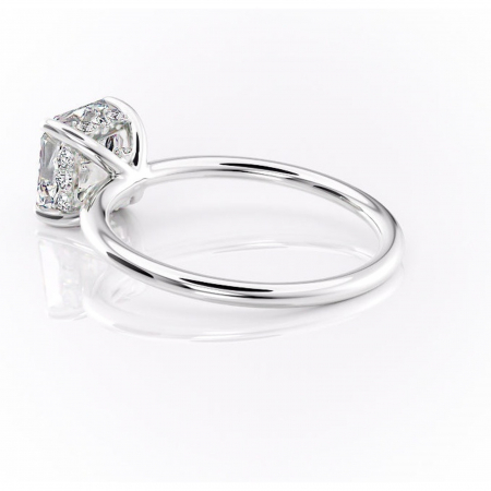 Inel de logodnă Opal din aur Alb 14kt cu moissanite tăietură asscher – Solitar rafinată pentru profil jos | Personalizează și configurează gratuit online [4]