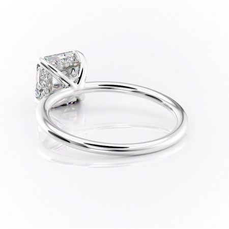 Inel de logodnă Opal din aur Alb 14kt cu moissanite tăietură asscher – Solitar rafinată pentru profil jos | Personalizează și configurează gratuit online [3]
