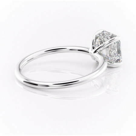 Inel de logodnă Opal din aur Alb 14kt cu moissanite tăietură asscher – Solitar rafinată pentru profil jos | Personalizează și configurează gratuit online [2]