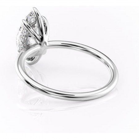 Inel de logodnă Opal din aur Alb 14kt cu moissanite tăietură marquise – Solitar rafinată pentru profil jos | Personalizează și configurează gratuit online [3]