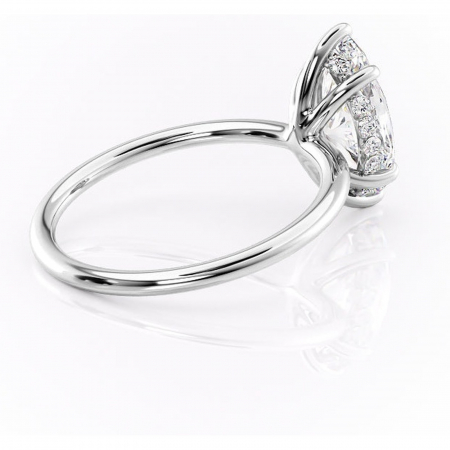 Inel de logodnă Opal din aur Alb 14kt cu moissanite tăietură marquise – Solitar rafinată pentru profil jos | Personalizează și configurează gratuit online [2]