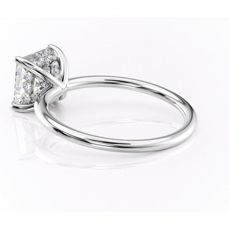 Inel de logodnă Opal din aur Alb 18kt cu moissanite tăietură princess – Solitar rafinată pentru profil jos | Personalizează și configurează gratuit online [4]