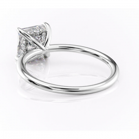 Inel de logodnă Opal din aur Alb 18kt cu moissanite tăietură princess – Solitar rafinată pentru profil jos | Personalizează și configurează gratuit online [3]