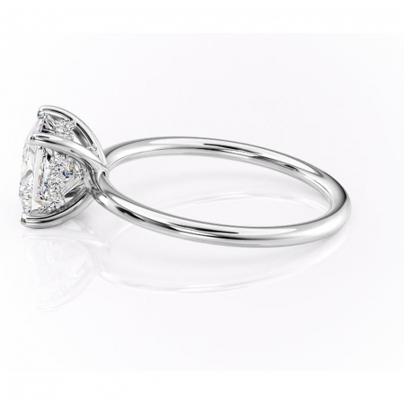 Inel de logodnă Opal din aur Alb 18kt cu moissanite tăietură princess – Solitar rafinată pentru profil jos | Personalizează și configurează gratuit online [5]