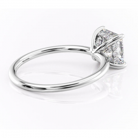 Inel de logodnă Opal din aur Alb 18kt cu moissanite tăietură princess – Solitar rafinată pentru profil jos | Personalizează și configurează gratuit online [2]