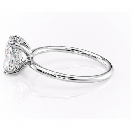 Inel de logodnă Opal din aur Alb 18kt cu moissanite tăietură radiantă – Solitar rafinată pentru profil jos | Personalizează și configurează gratuit online [5]