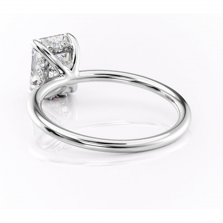 Inel de logodnă Opal din aur Alb 18kt cu moissanite tăietură radiantă – Solitar rafinată pentru profil jos | Personalizează și configurează gratuit online [3]