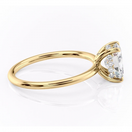 Inel de logodnă Opal din aur Galben 14kt cu moissanite tăietură asscher – Solitar rafinată pentru profil jos | Personalizează și configurează gratuit online [1]