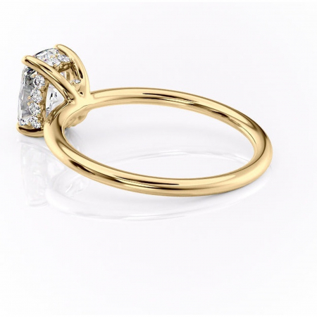 Inel de logodnă Opal din aur Galben 14kt cu moissanite tăietură asscher – Solitar rafinată pentru profil jos | Personalizează și configurează gratuit online [4]