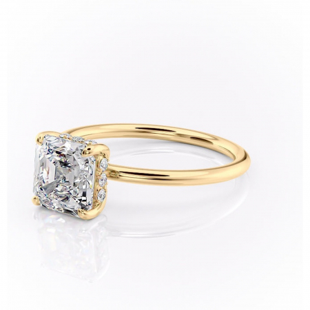 Inel de logodnă Opal din aur Galben 18kt cu moissanite tăietură asscher – Solitar rafinată pentru profil jos | Personalizează și configurează gratuit online [6]