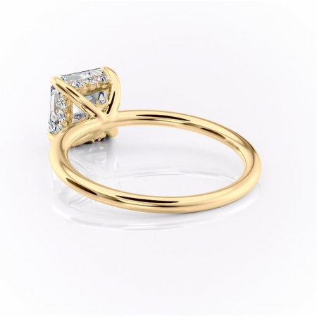 Inel de logodnă Opal din aur Galben 18kt cu moissanite tăietură asscher – Solitar rafinată pentru profil jos | Personalizează și configurează gratuit online [3]