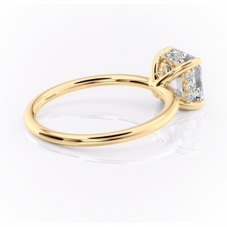 Inel de logodnă Opal din aur Galben 18kt cu moissanite tăietură asscher – Solitar rafinată pentru profil jos | Personalizează și configurează gratuit online [2]