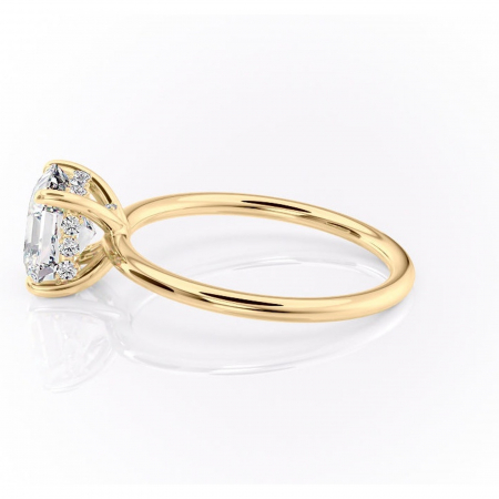 Inel de logodnă Opal din aur Galben 18kt cu moissanite tăietură asscher – Solitar rafinată pentru profil jos | Personalizează și configurează gratuit online [5]