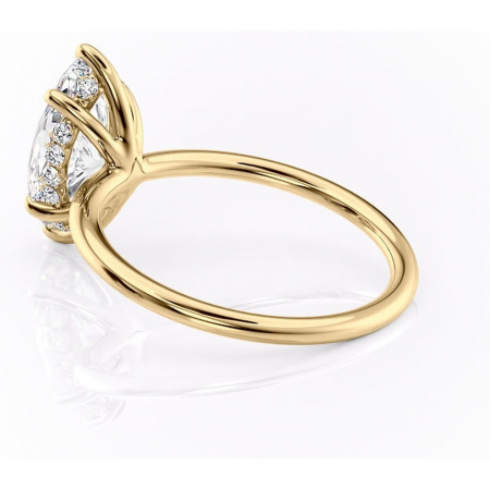 Inel de logodnă Opal din aur Galben 14kt cu moissanite tăietură marquise – Solitar rafinată pentru profil jos | Personalizează și configurează gratuit online [4]