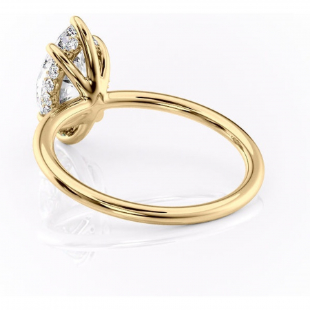 Inel de logodnă Opal din aur Galben 14kt cu moissanite tăietură marquise – Solitar rafinată pentru profil jos | Personalizează și configurează gratuit online [3]