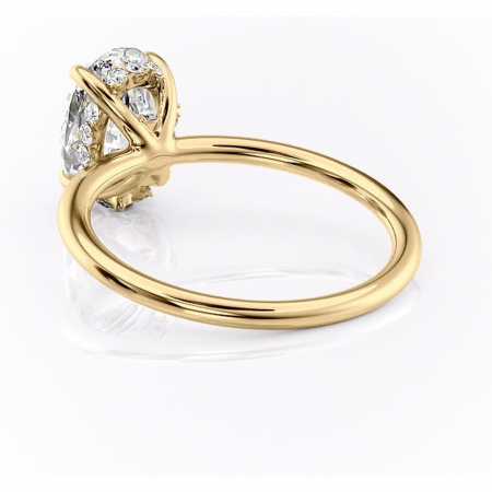 Inel de logodnă Opal din aur Galben 18kt cu moissanite tăietură ovală – Solitar rafinată pentru profil jos | Personalizează și configurează gratuit online [3]