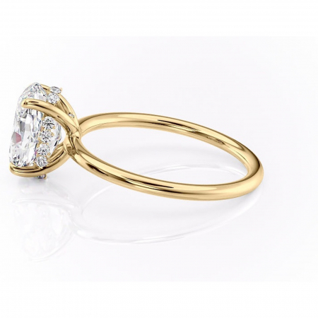 Inel de logodnă Opal din aur Galben 18kt cu moissanite tăietură ovală – Solitar rafinată pentru profil jos | Personalizează și configurează gratuit online [5]