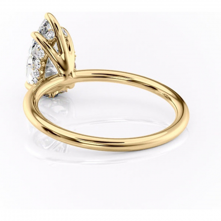 Inel de logodnă Opal din aur Galben 18kt cu moissanite tăietură pară – Solitar rafinată pentru profil jos | Personalizează și configurează gratuit online [3]