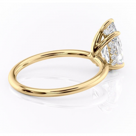 Inel de logodnă Opal din aur Galben 18kt cu moissanite tăietură pară – Solitar rafinată pentru profil jos | Personalizează și configurează gratuit online [2]