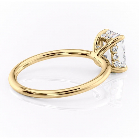 Inel de logodnă Opal din aur Galben 18kt cu moissanite tăietură radiantă – Solitar rafinată pentru profil jos | Personalizează și configurează gratuit online [2]