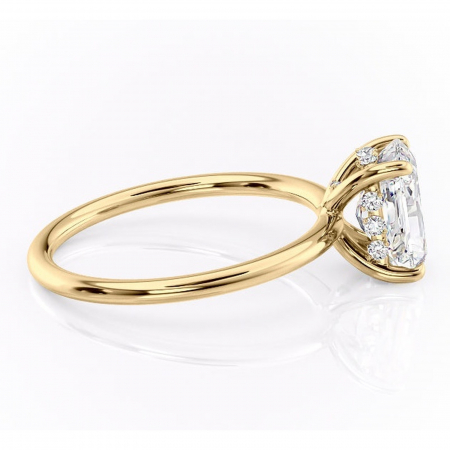 Inel de logodnă Opal din aur Galben 18kt cu moissanite tăietură radiantă – Solitar rafinată pentru profil jos | Personalizează și configurează gratuit online [1]