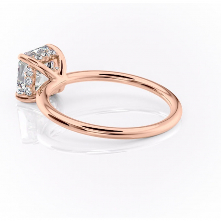 Inel de logodnă Opal din aur Rose 14kt cu moissanite tăietură asscher – Solitar rafinată pentru profil jos | Personalizează și configurează gratuit online [4]