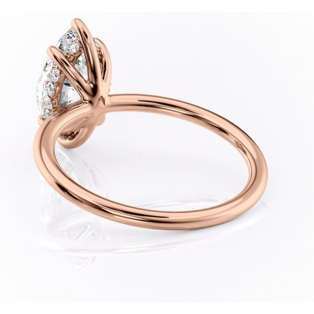 Inel de logodnă Opal din aur Rose 14kt cu moissanite tăietură marquise – Solitar rafinată pentru profil jos | Personalizează și configurează gratuit online [3]