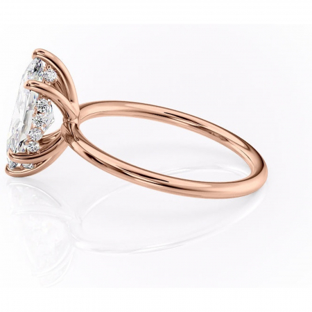 Inel de logodnă Opal din aur Rose 14kt cu moissanite tăietură marquise – Solitar rafinată pentru profil jos | Personalizează și configurează gratuit online [5]